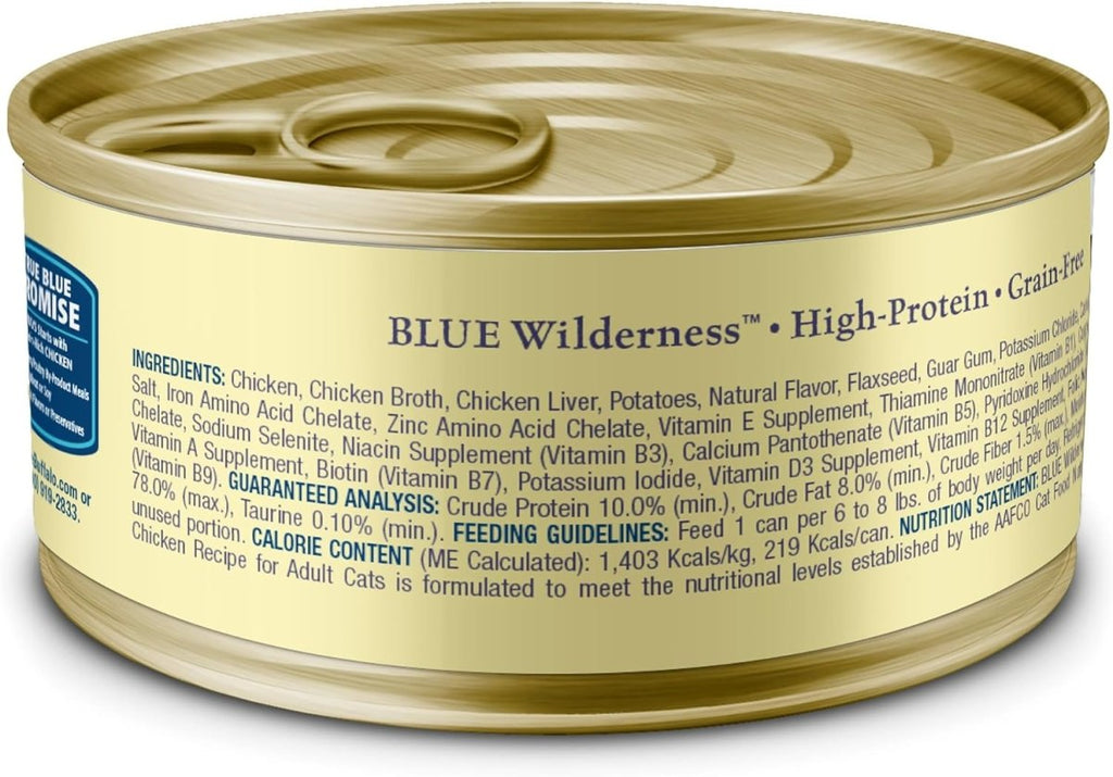 Blue Buffalo Wet Cat Food Wilderness Chicken Recipe for Adult Cats