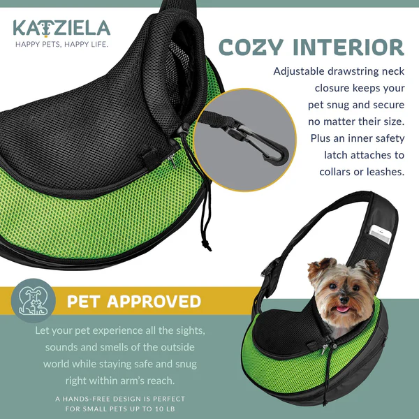 Bolsa bandolera expandible para transportar mascotas Katziela