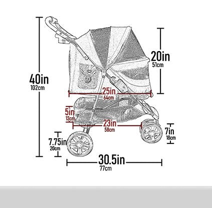 Pet Gear No-Zip Special Edition 3 Wheel Pet Stroller