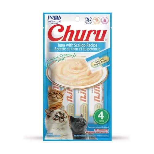 Inaba Cat Treat Churu Tuna with Scallop Recipe 4 count