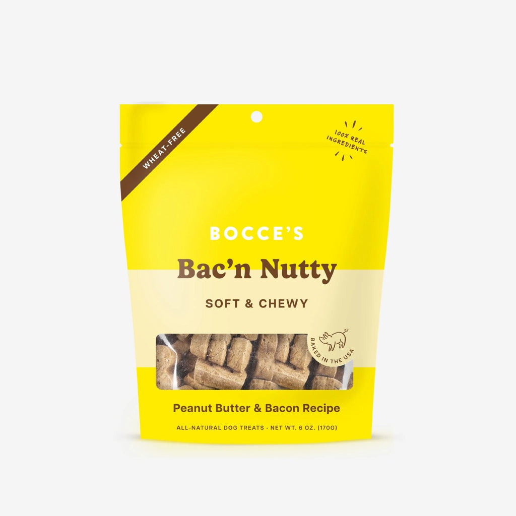 Bocce's Dog Treat Soft & Chewy Bac'n Nutty Peanut Butter & Bacon Recipe