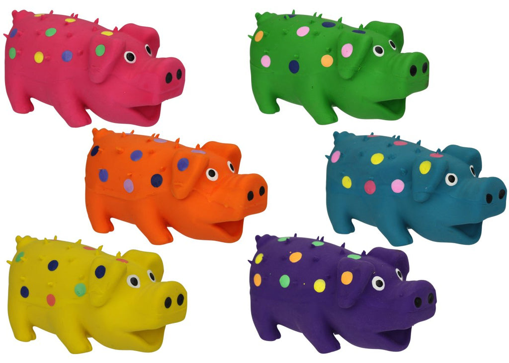 MultiPet Dog Toy Latex Globlets Pig - Assorted Colors