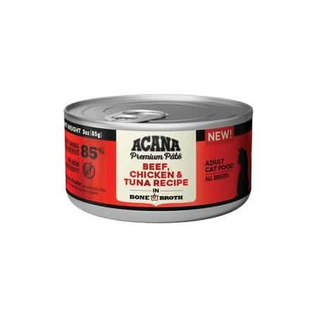 Acana Premium Paté Beef, Chicken & Tuna Recipe in Bone Broth