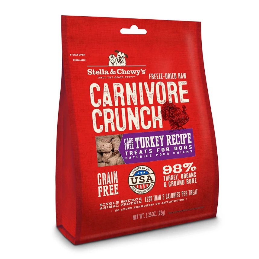 Stella &amp; Chewy's Dog Treat Freeze-Dried Raw Carnivore Crunch Turkey Recipe