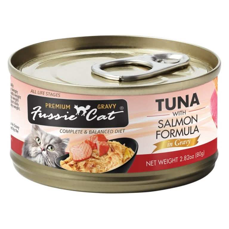 Fussie Cat Wet Cat Food Tuna with Salmon Formula in Gravy