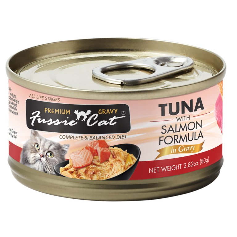 Fussie Cat Wet Cat Food Tuna with Salmon Formula in Gravy