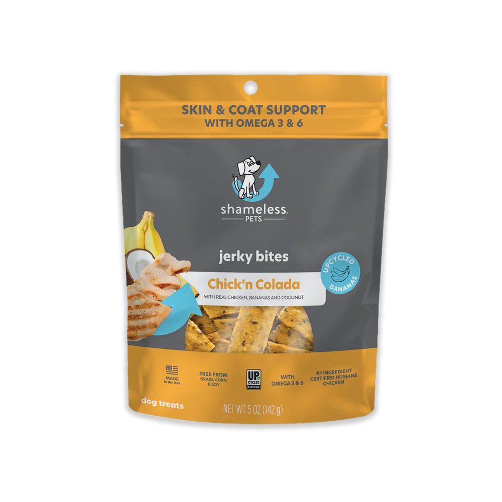 Shameless Pets Dog Treat Jerky Bites Chick'n Colada