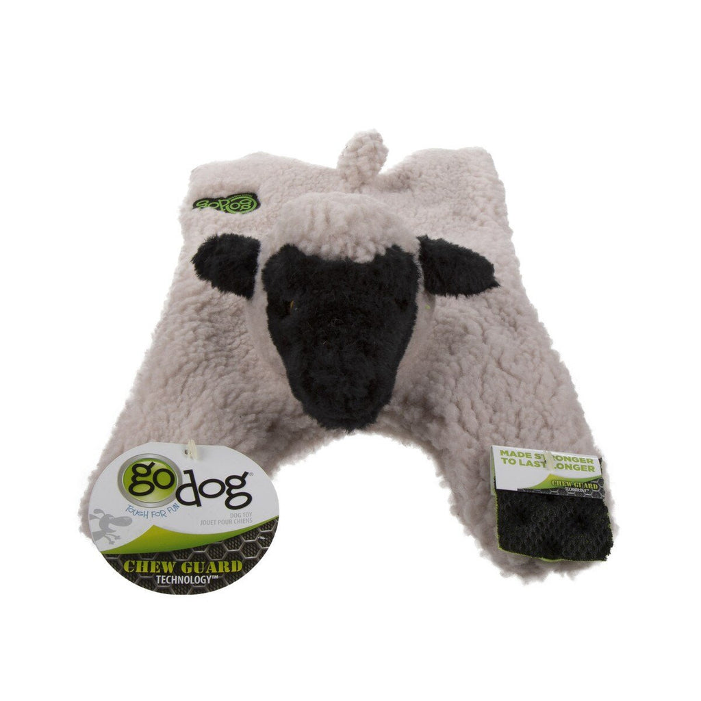 GoDog Dog Toy Barnyard Buddies Flattie Lamb