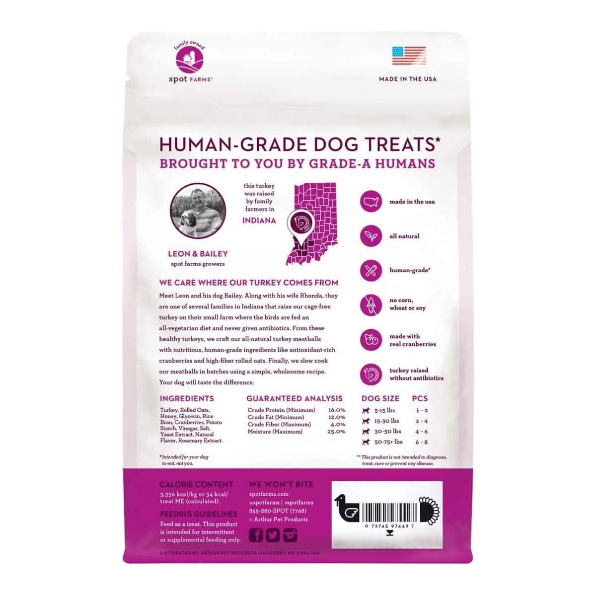 Spot Farms Dog Treat Turkey Meatball Recipe with Cranberries