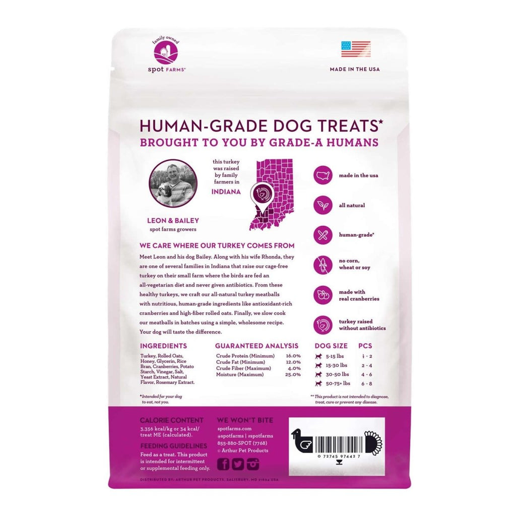 Spot Farms Dog Treat Turkey Meatball Recipe with Cranberries