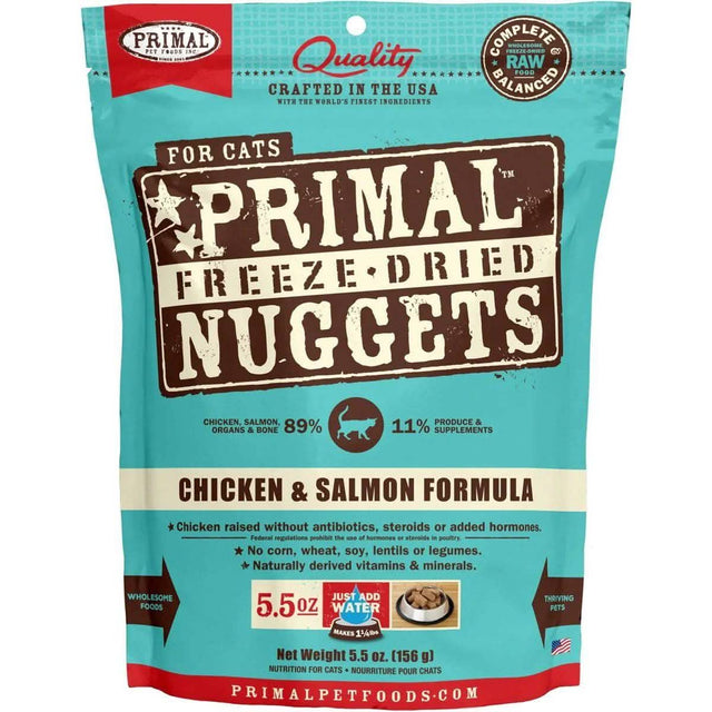 Primal Raw Frozen Cat Food Nuggets Chicken & Salmon Formula