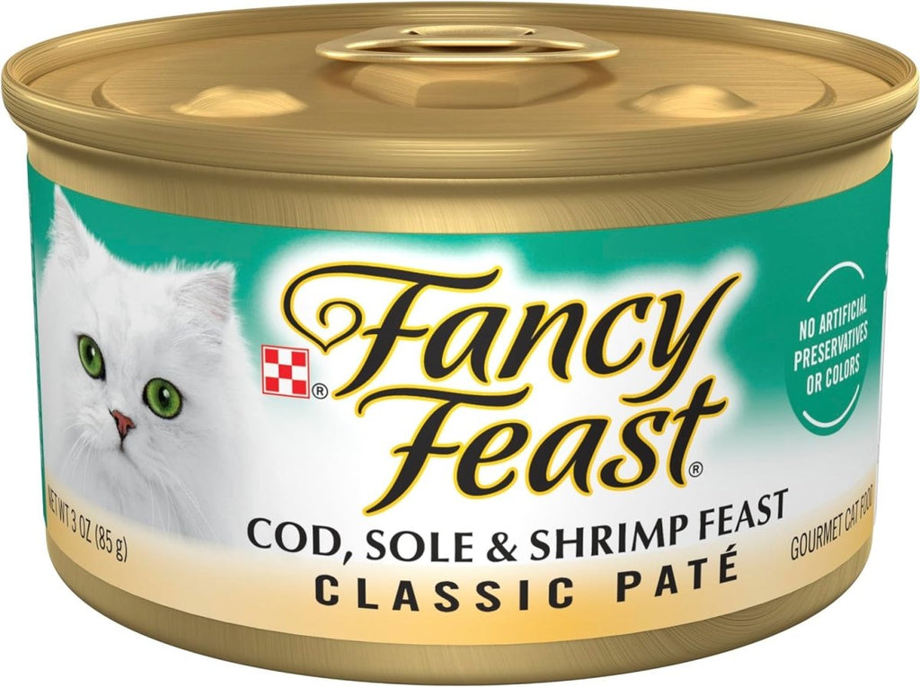 Fancy Feast Wet Cat Food Classic Paté Cod, Sole & Shrimp Feast