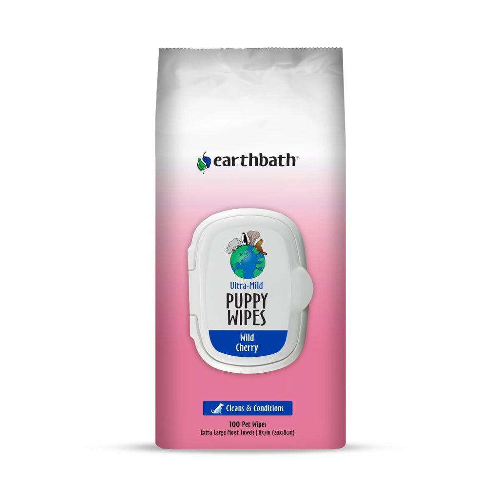 earthbath Ultra-Mild Puppy Wipes Wild Cherry