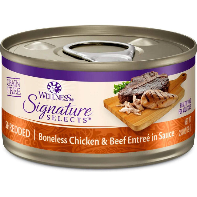 Wellness Wet Cat Food Core Signature Selects Shredded Boneless Chicken & Beef Entrée in Sauce