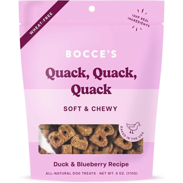 Bocce's Dog Treat Soft & Chewy Quack, Quack, Quack Duck & Blueberry Recipe