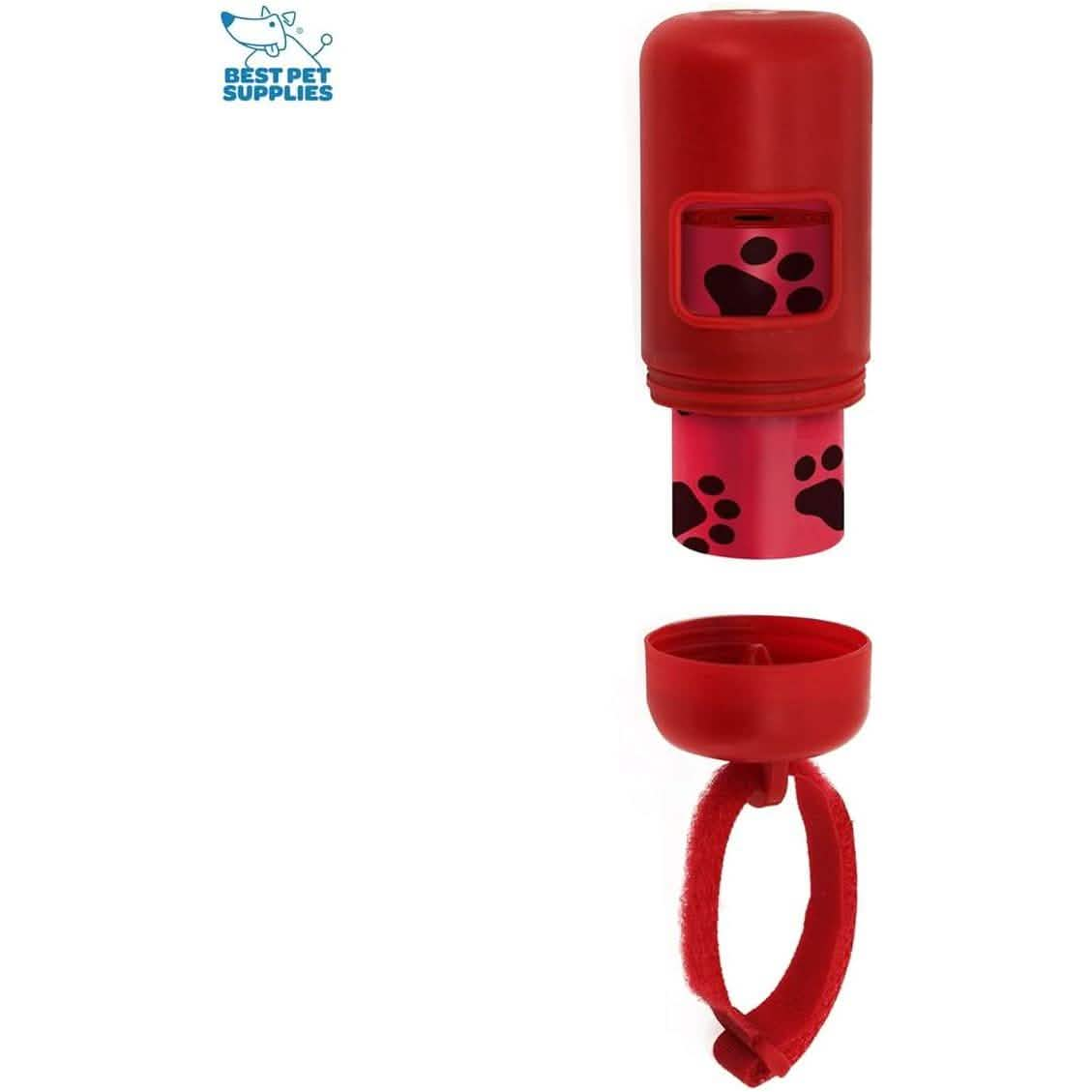 Best Pet Supplies Plastic Waste Bag Dispenser - Red