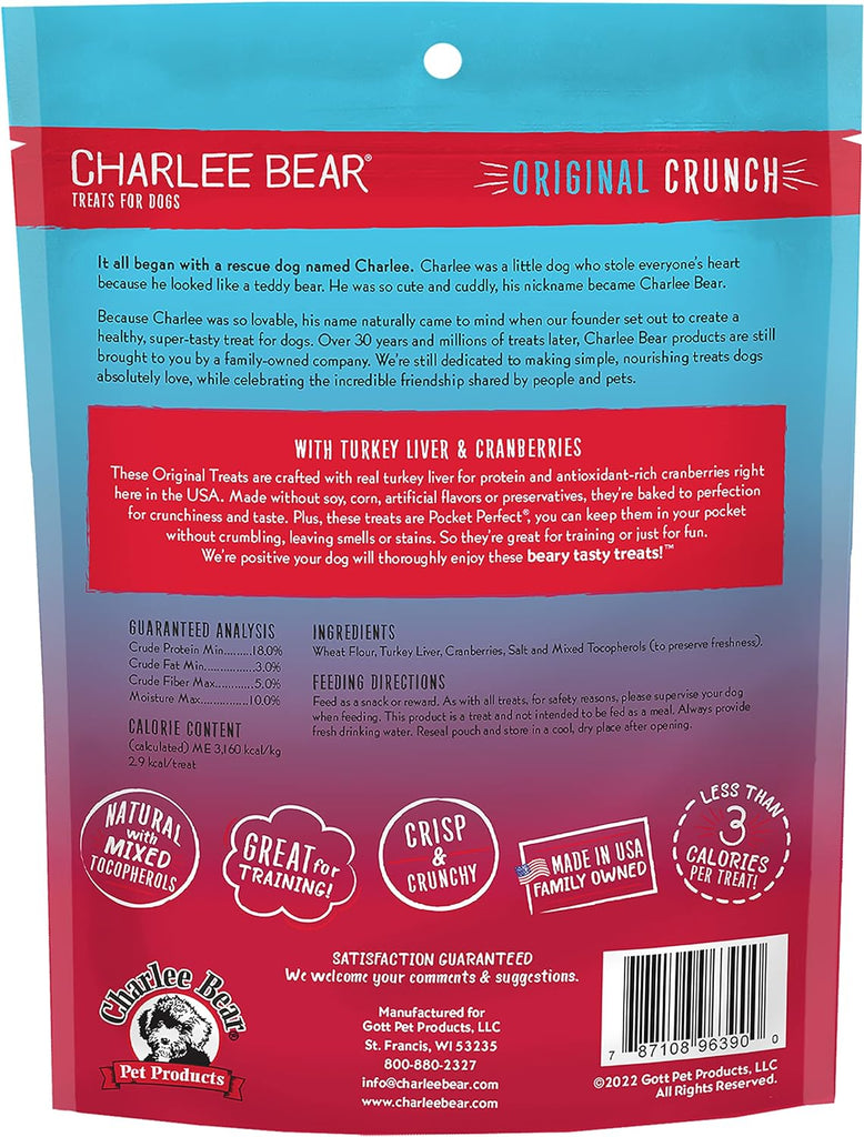 Charlee Bear Dog Treat Original Crunch with Turkey Liver & Cranberries