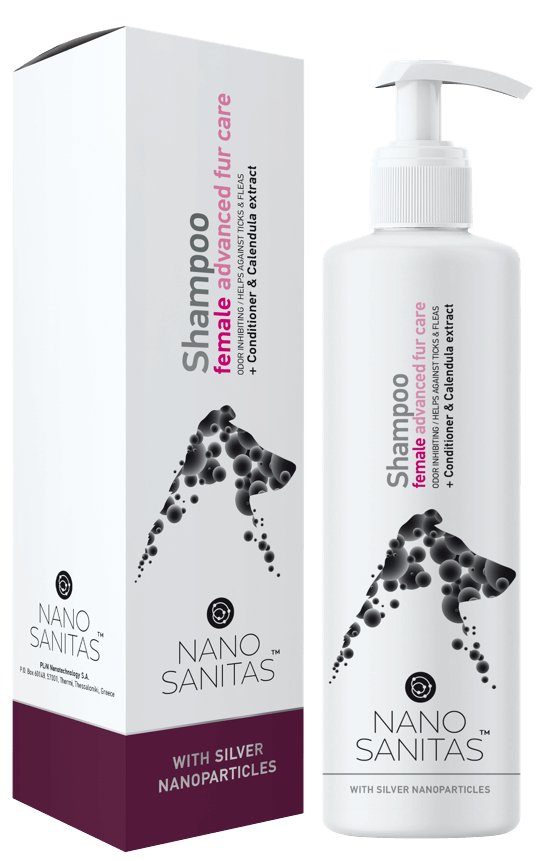 NanoSanitas Shampoo & Conditioner Female Advanced Fur Care with Silver NanoParticles for Dogs with Long Hair