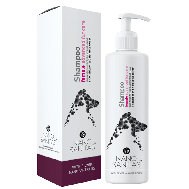 NanoSanitas Shampoo & Conditioner Female Advanced Fur Care with Silver NanoParticles for Dogs with Long Hair