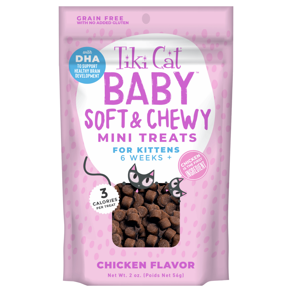 Tiki Cat Baby Soft & Chewy Mini Treats Chicken Flavor for Kittens