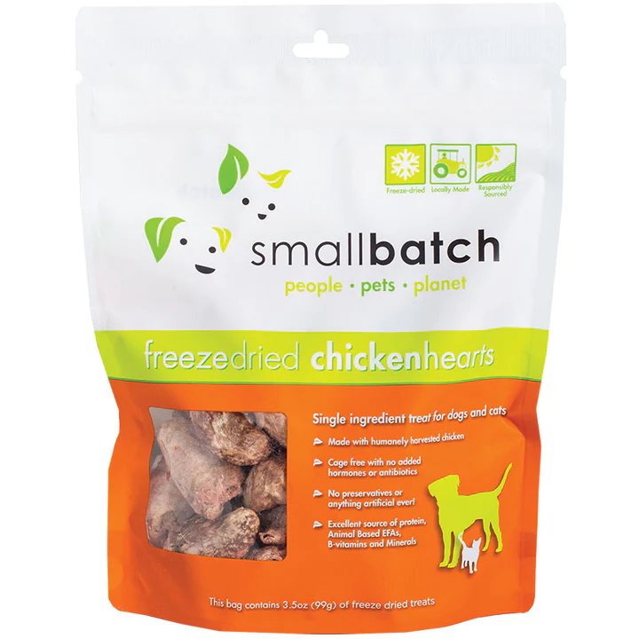 SmallBatch Dog Treat Freeze-Dried ChickenHearts