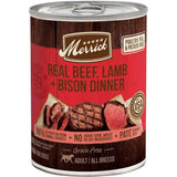 Merrick Wet Dog Food Real Beef, Lamb + Bison Dinner 96%