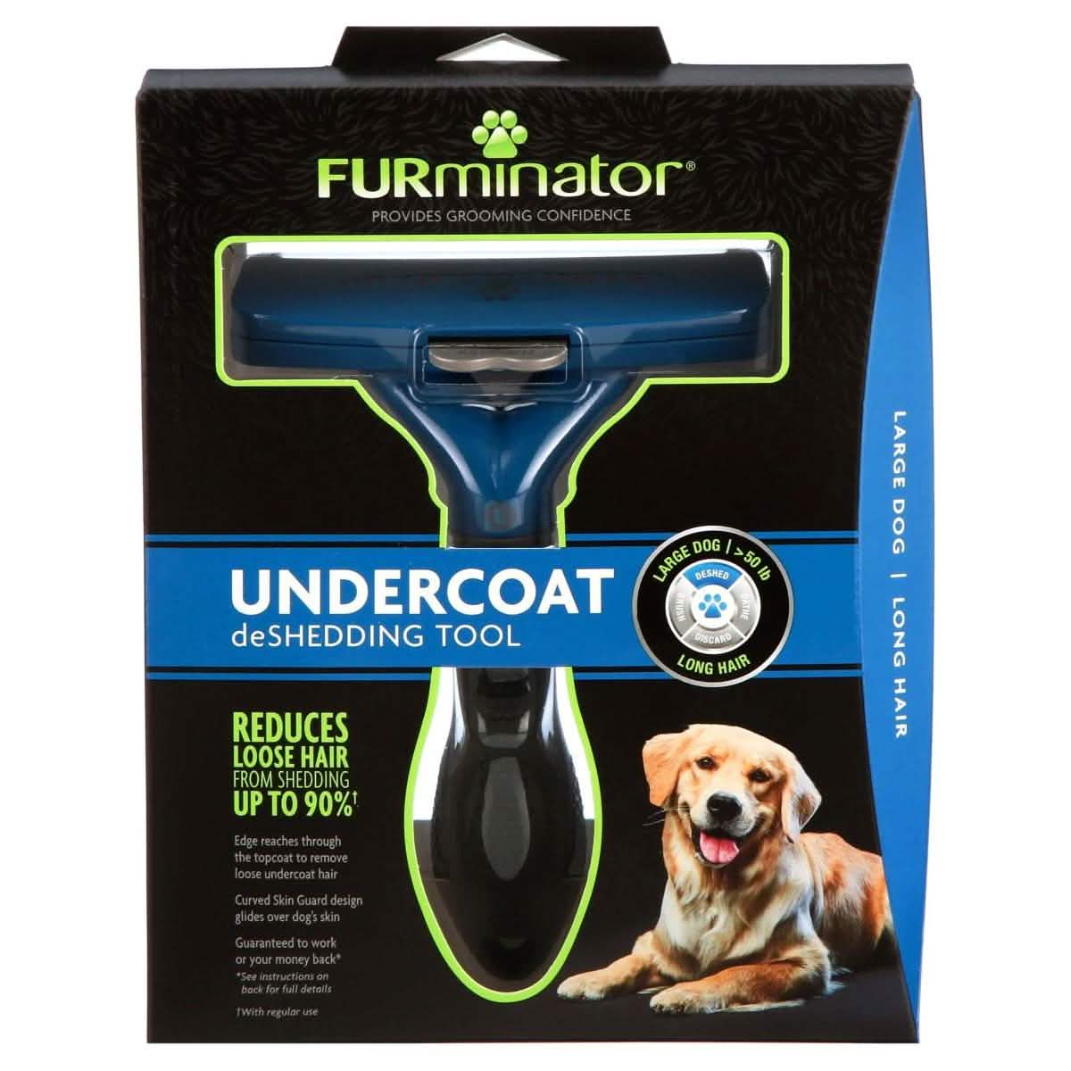 FURminator Undercoat Deshedding Tool for Dogs - Large, Long Hair