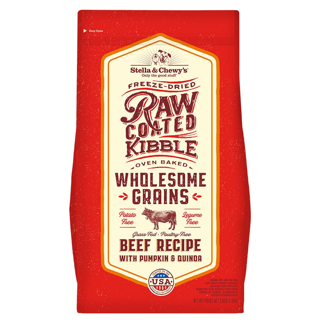 Stella &amp; Chewy's Dry Dog Food Raw Coated Kibble Wholesome Grains Beef Recipe