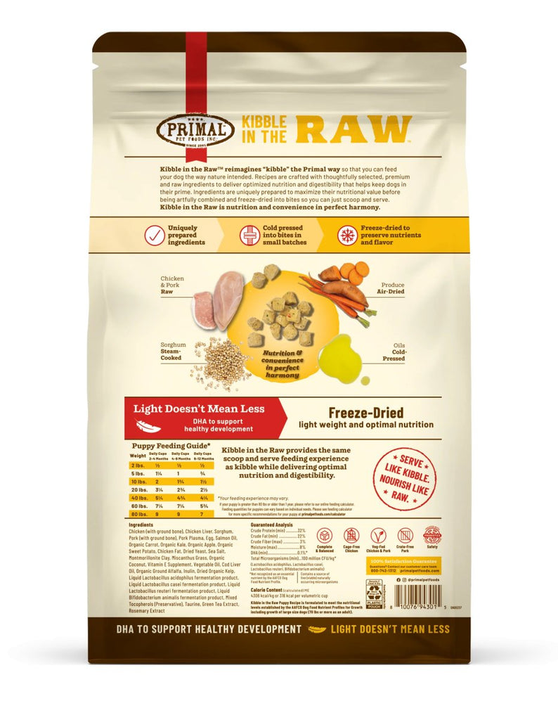 Primal Freeze-Dried Dog Food Kibble in the Raw Puppy Recipe