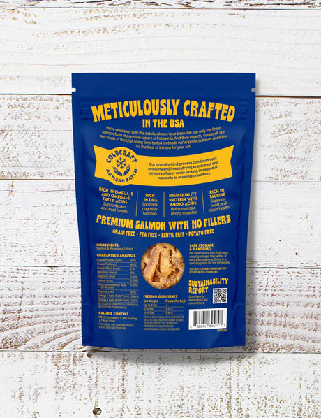 Finfare Cold Smoked & Freeze Dried Smoked Salmon Nuggets Cat Treats (1.3oz bag)