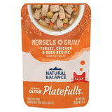 Natural Balance Wet Cat Food Pouch Original Ultra Platefulls Morsels in Gravy Turkey, Chicken & Duck Recipe