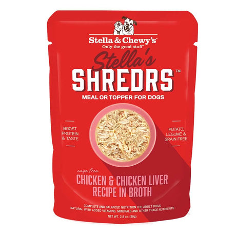 Stella & Chewy's Wet Dog Food Stella's Shredrs Chicken & Chicken Liver Recipe in Broth