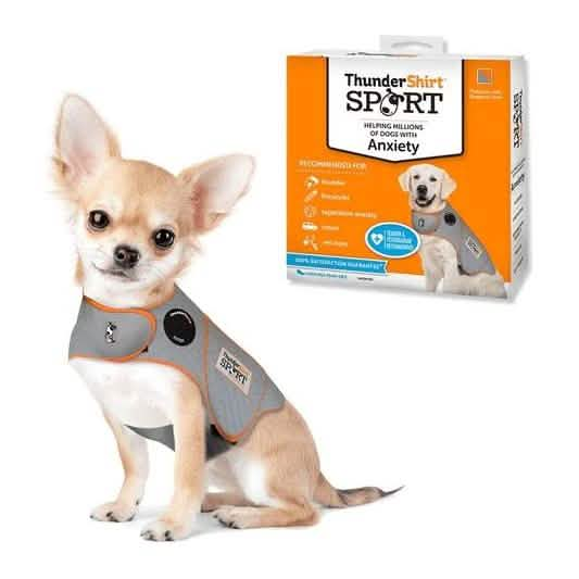 ThunderShirt Sport Anxiety Vest Platinum with Tangerine Trim