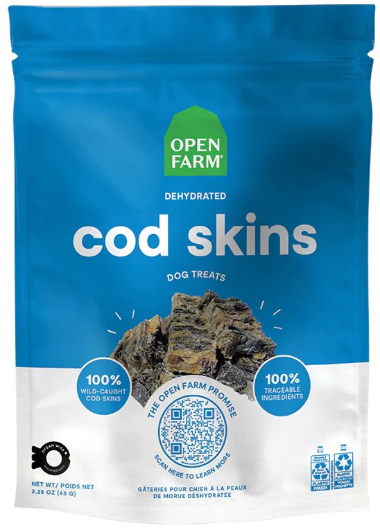 Open Farm Dog Treat Dehydrated Cod Skins