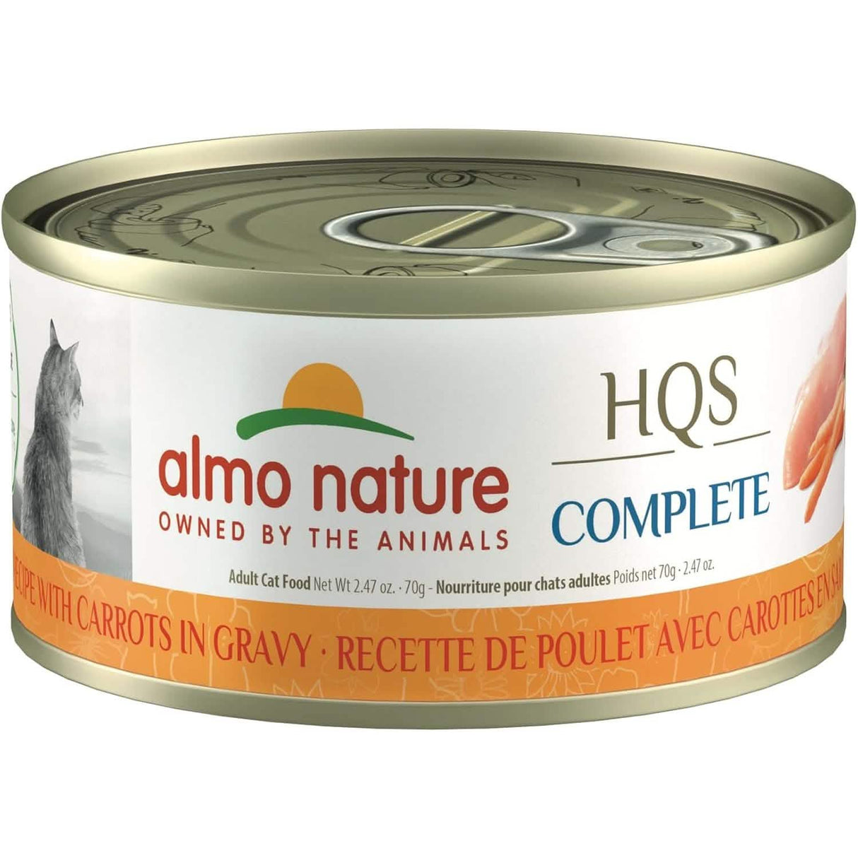 Almo Nature Wet Cat Food HQS Complete Chicken Recipe with Carrots in Gravy