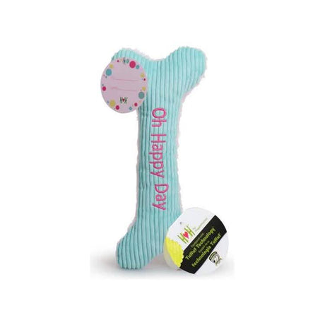 Huggle Hounds Dog Toy Oh Happy Day! Birthday Bone