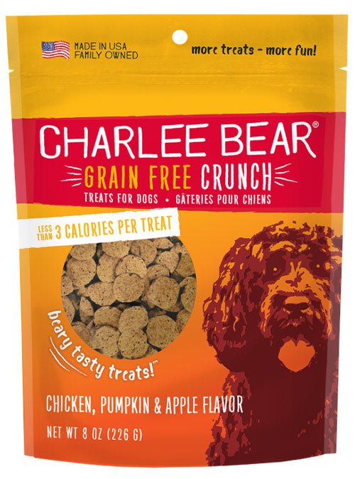 Charlee Bear Dog Treat Grain Free Crunch Chicken, Pumpkin & Apple Flavor