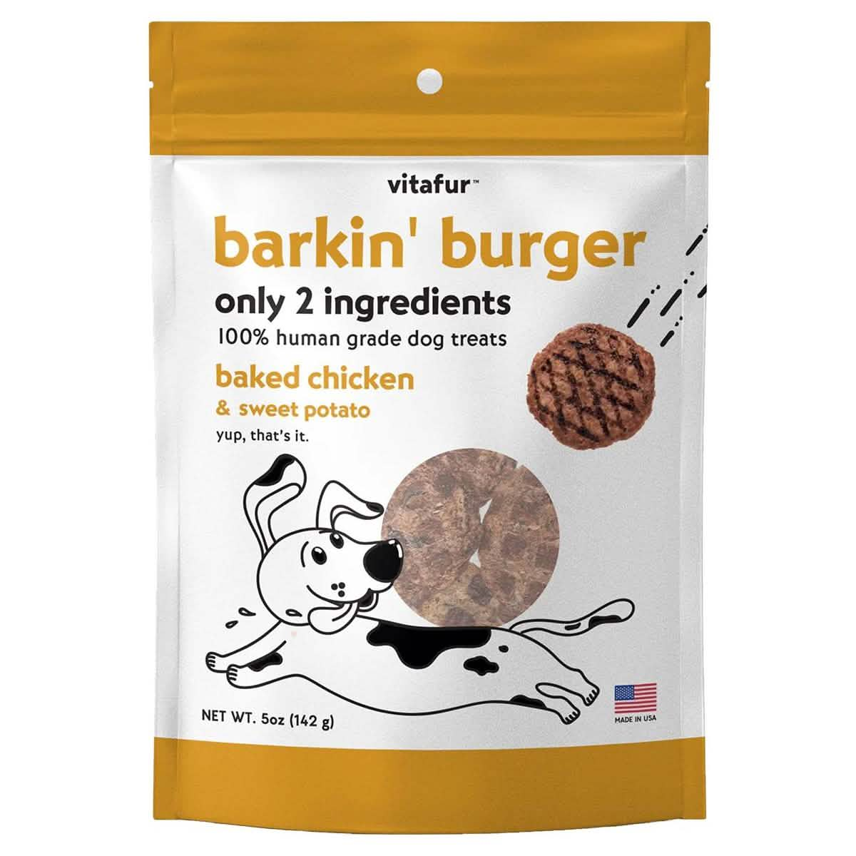 Vitafur Dog Treat Barkin' Burger Baked Chicken &amp; Sweet Potato