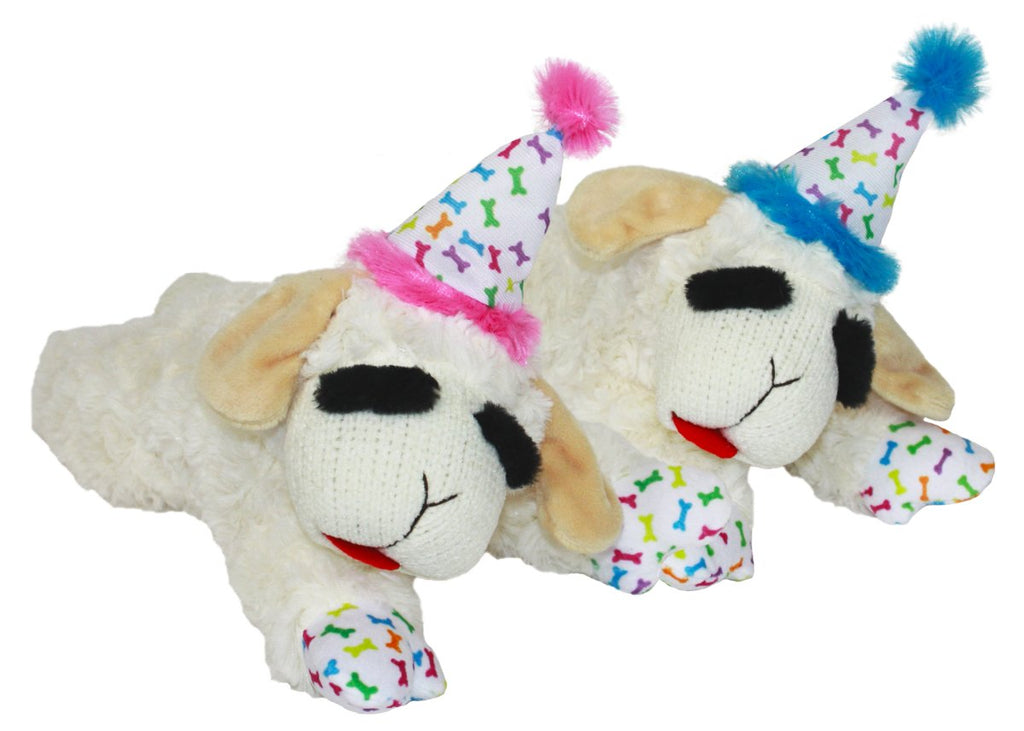 Multipet Dog Toy Lamb Chop® with Birthday Hat