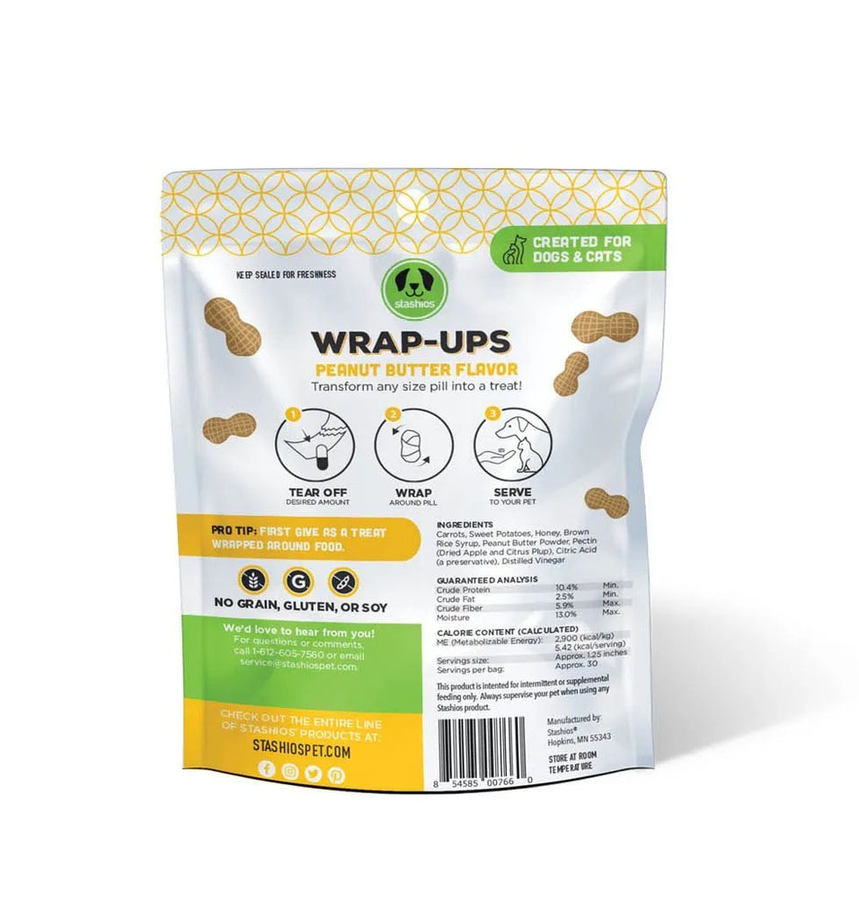 Stashios Wrap-Ups Pliable Pill Wrapper Peanut Butter Flavor