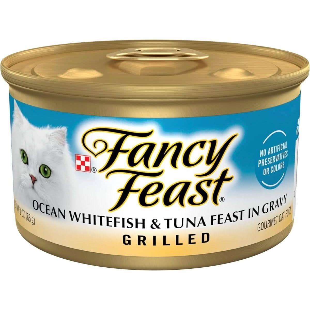 Fancy Feast Wet Cat Food Grilled Ocean Whitefish & Tuna Feast in Gravy