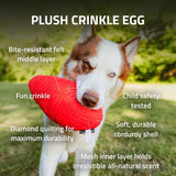 Playology Dog Toy Plush Crinkle Egg - Peanut Butter Scent