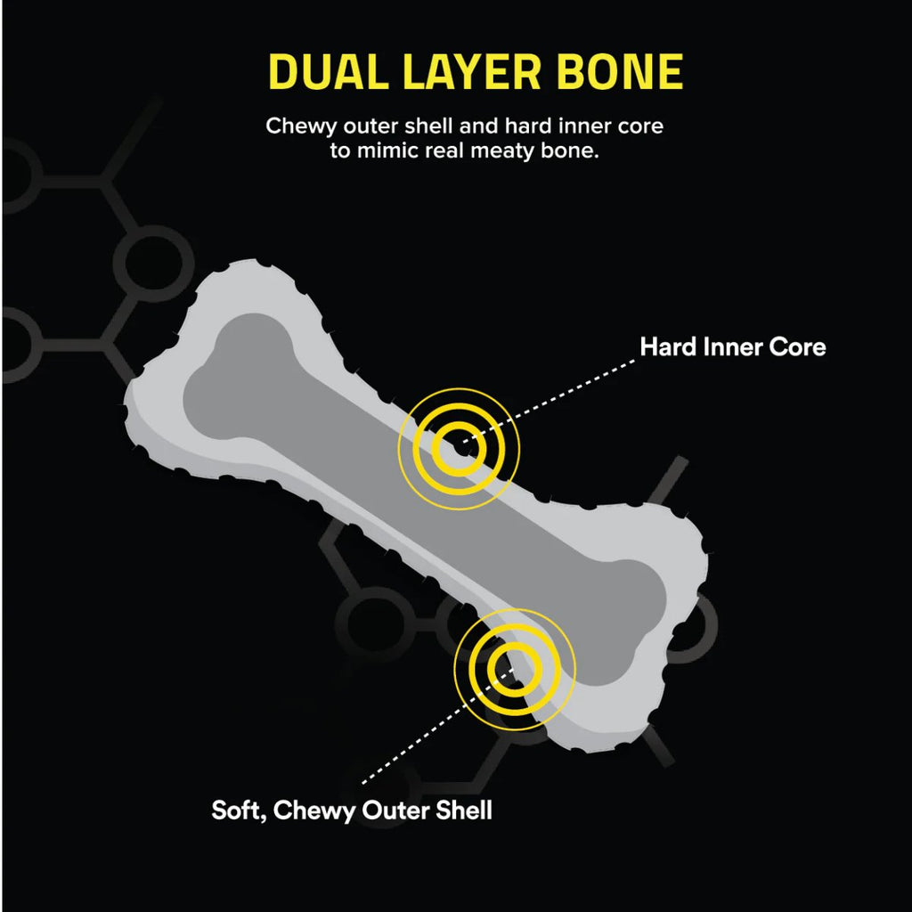 Playology Dog Toy Dual Layer Bone - Beef Scent