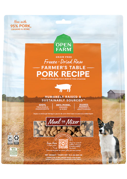 Open Farm Freeze-Dried Raw Dog Food Farmer's Table Pork Recipe