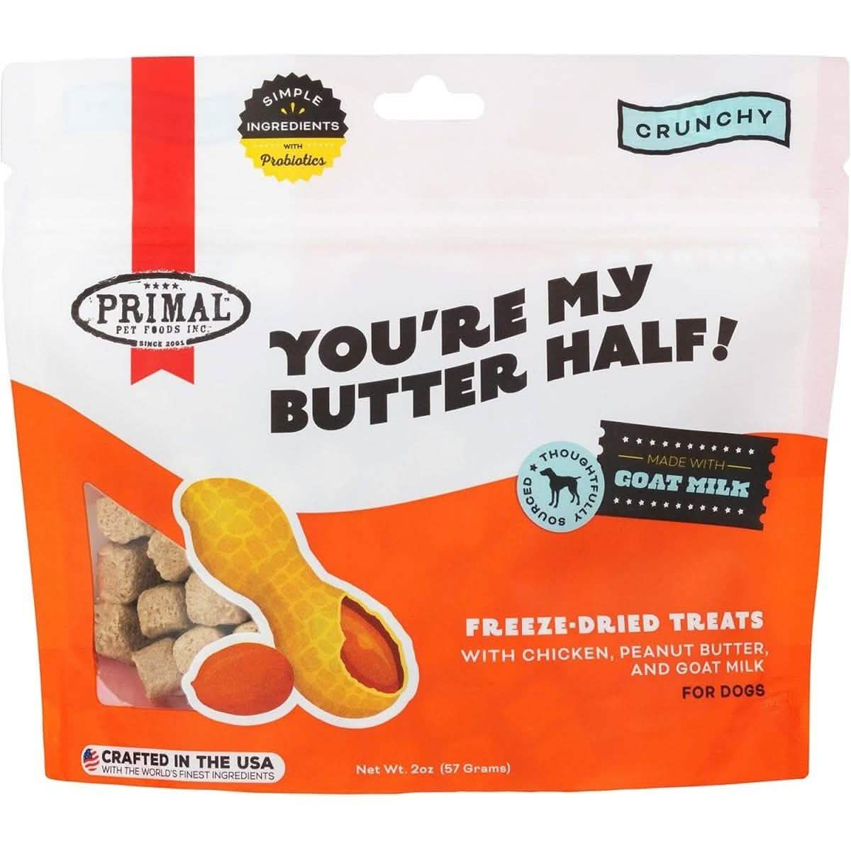 Primal Crunchy Dog Treat You're My Butter Half! with Chicken, Peanut Butter, Goat Milk