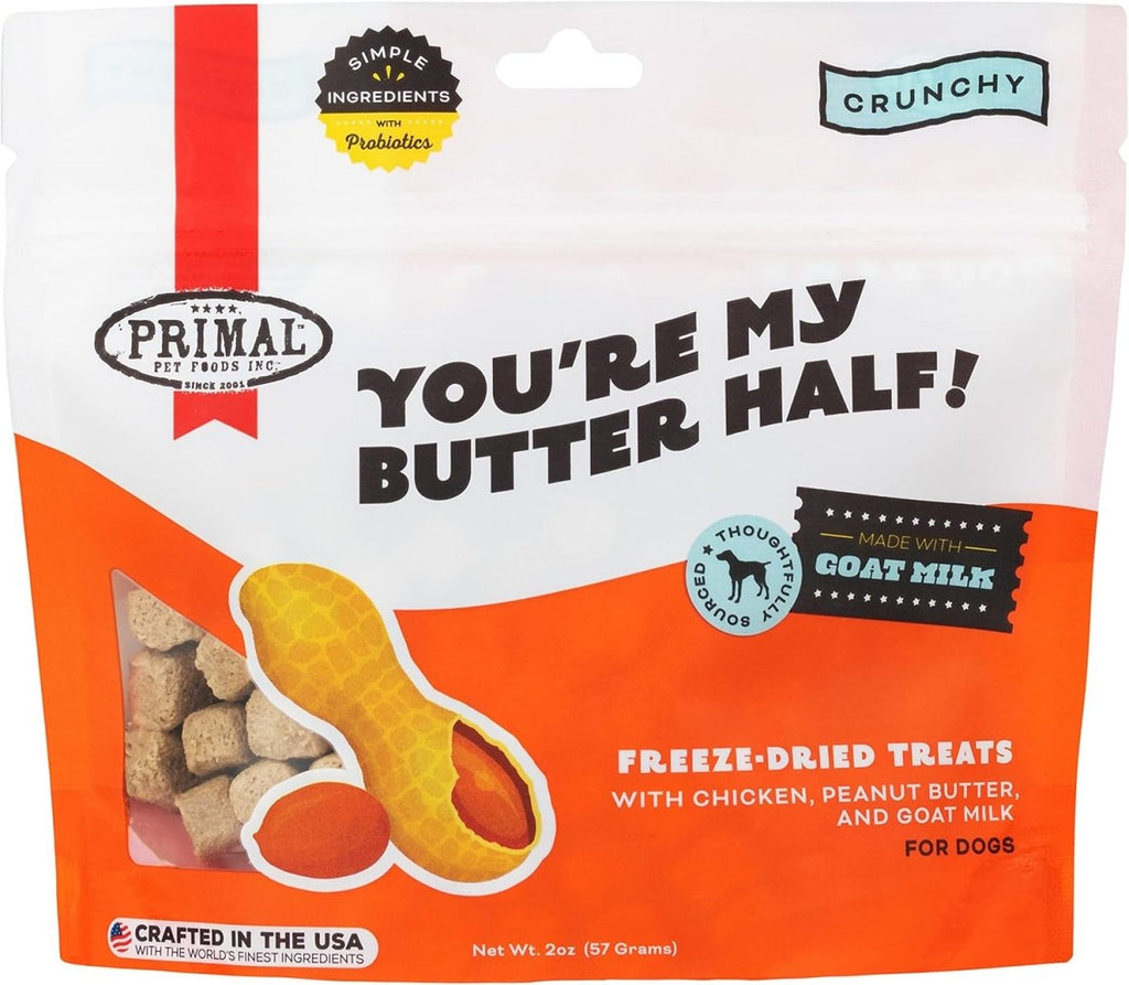 Primal Crunchy Dog Treat You're My Butter Half! with Chicken, Peanut Butter, Goat Milk