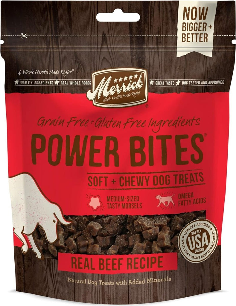 Merrick Dog Treat Power Bites Real Beef Recipe