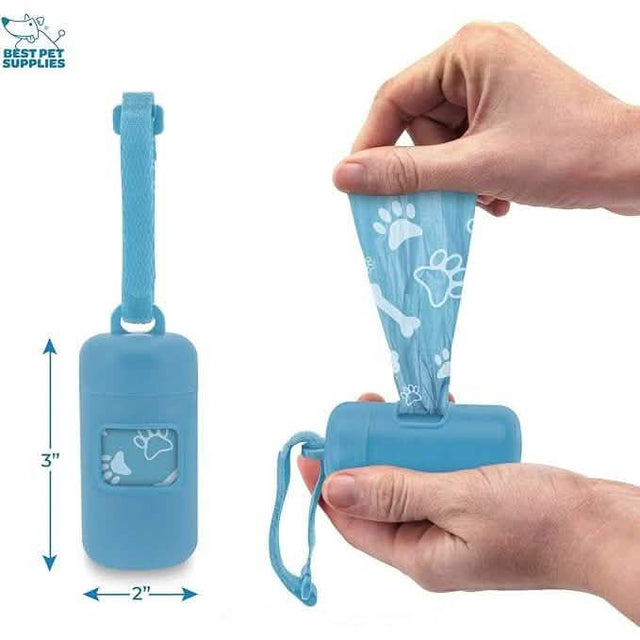 Best Pet Supplies Plastic Waste Bag Dispenser - Baby Blue