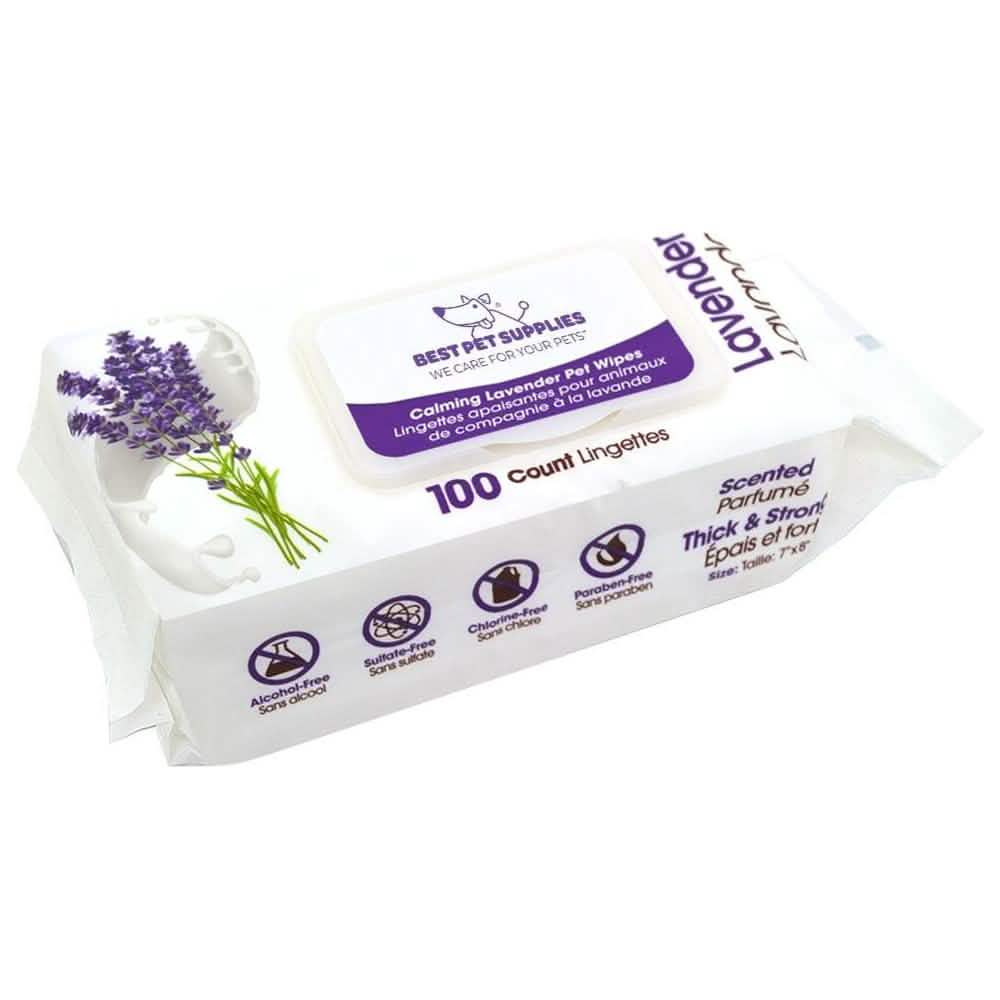 Best Pet Supplies Scented Calming Lavender Pet Wipes