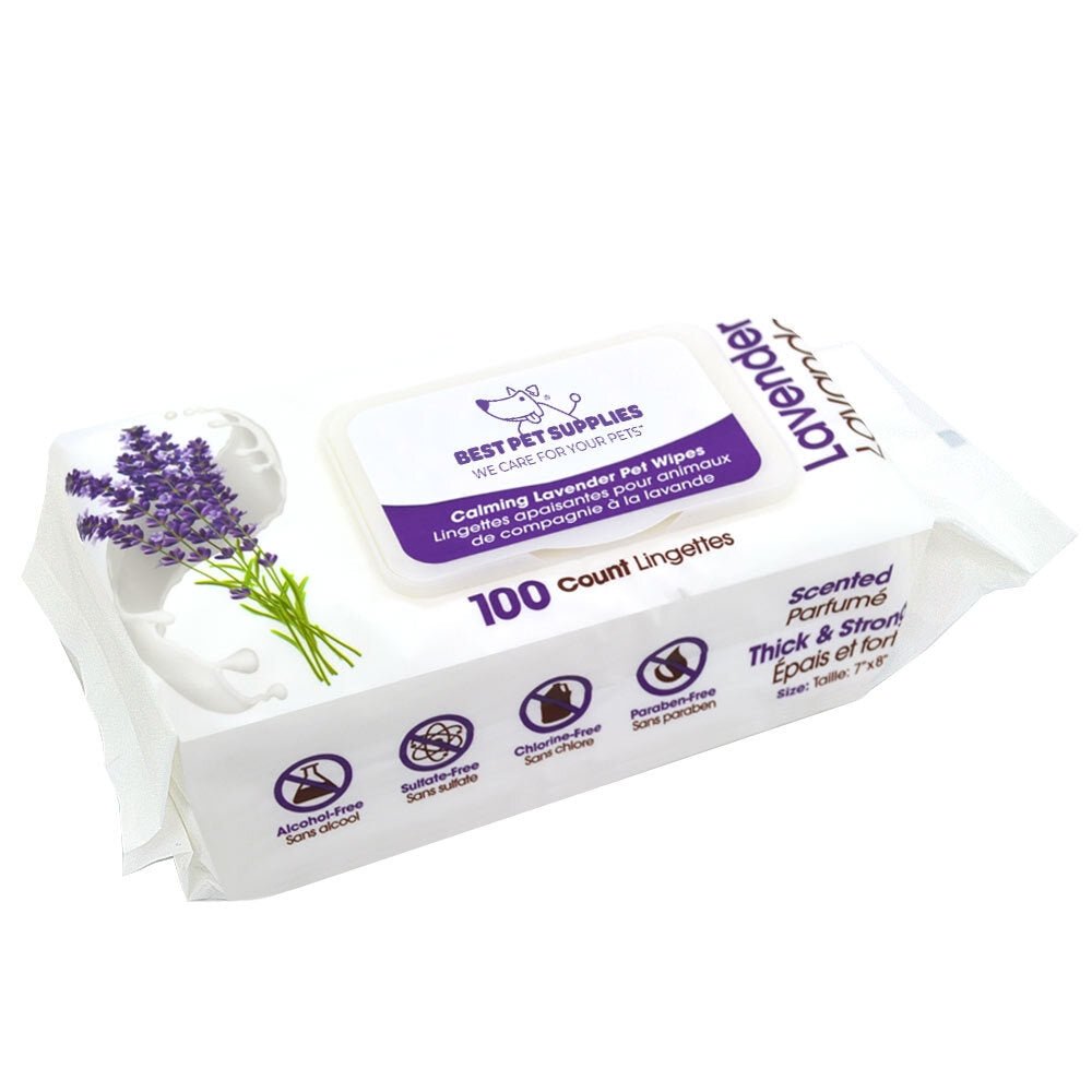 Best Pet Supplies Scented Calming Lavender Pet Wipes